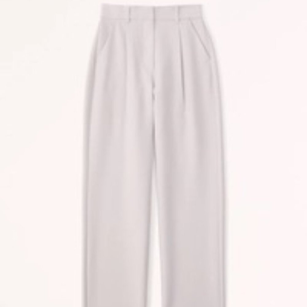 Abercrombie Curve Love Tailored Relaxed Straight Pants- Beige size 27